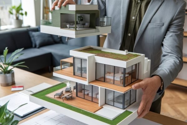 architect-holding-working-architecture-house-model-with-shop-drawing-paper-offi